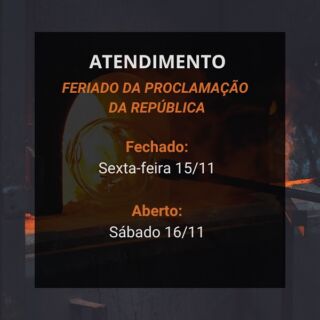 Te esperamos🧡
Nos demais dias, nosso atendimento segue normalmente conforme o horário fixado em nosso perfil.